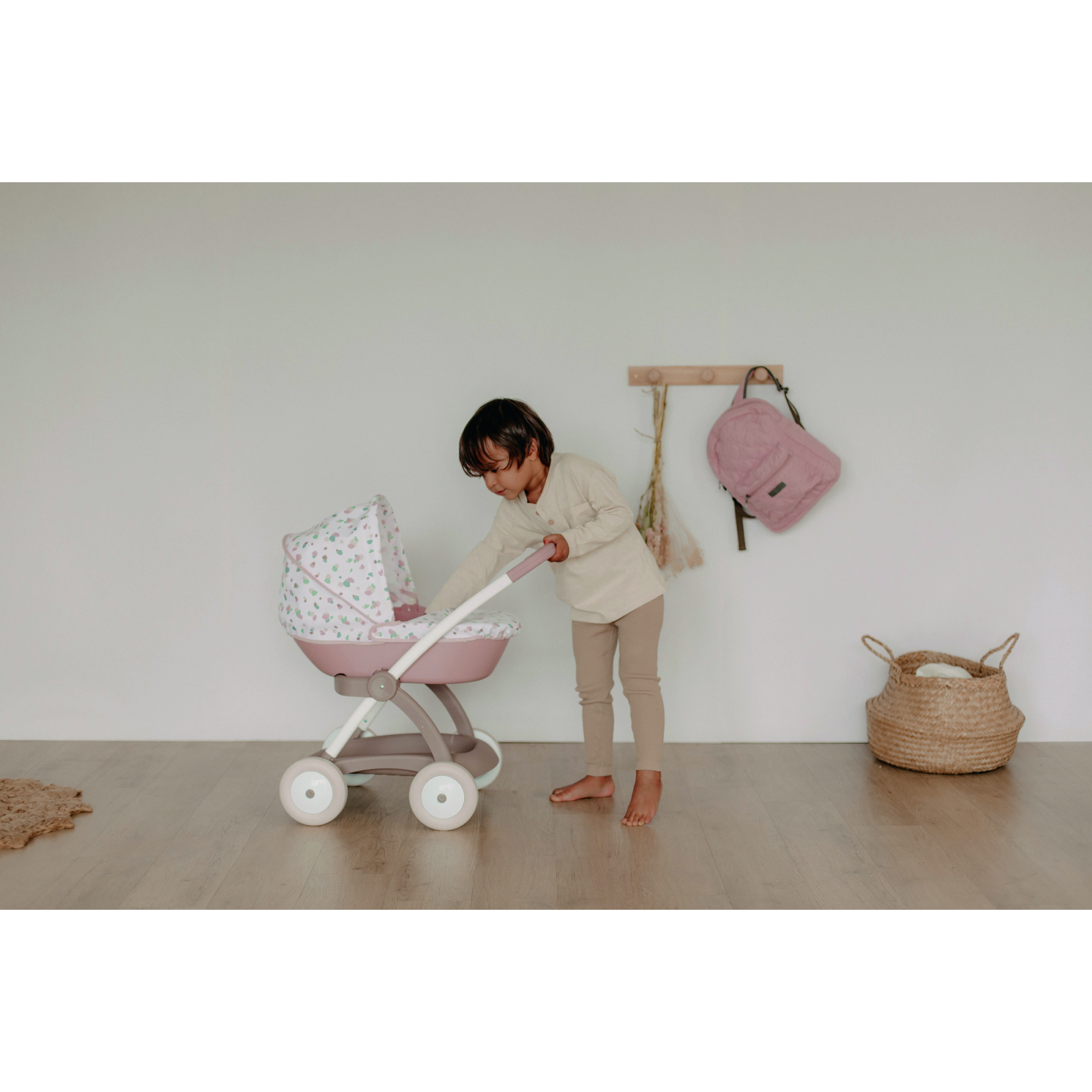 Коляска для кукол Smoby Baby Nurse Модерн Люлька с корзиной Розо (254118) изображение 7