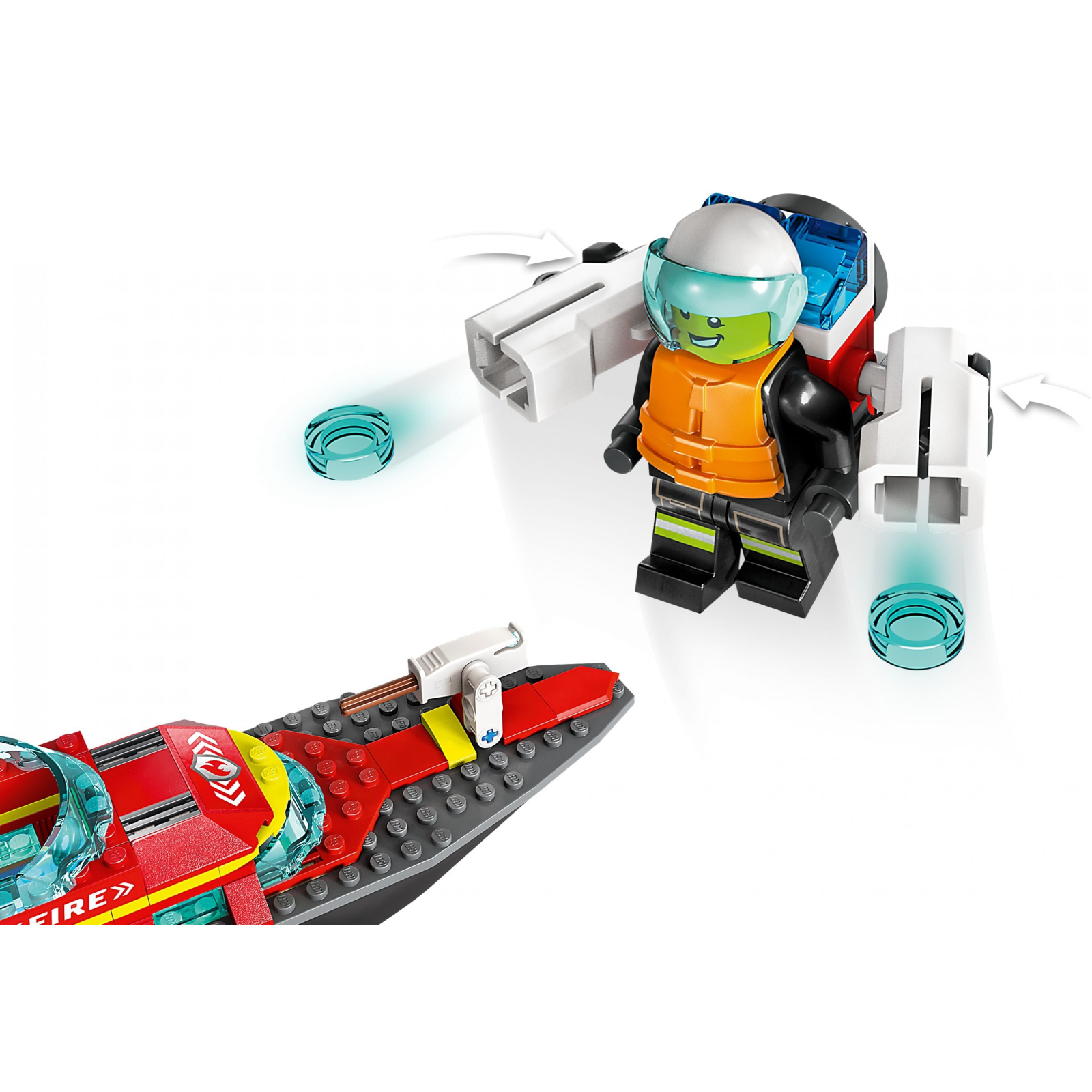 Конструктор LEGO City Лодка пожарной бригады 144 детали (60373) изображение 6