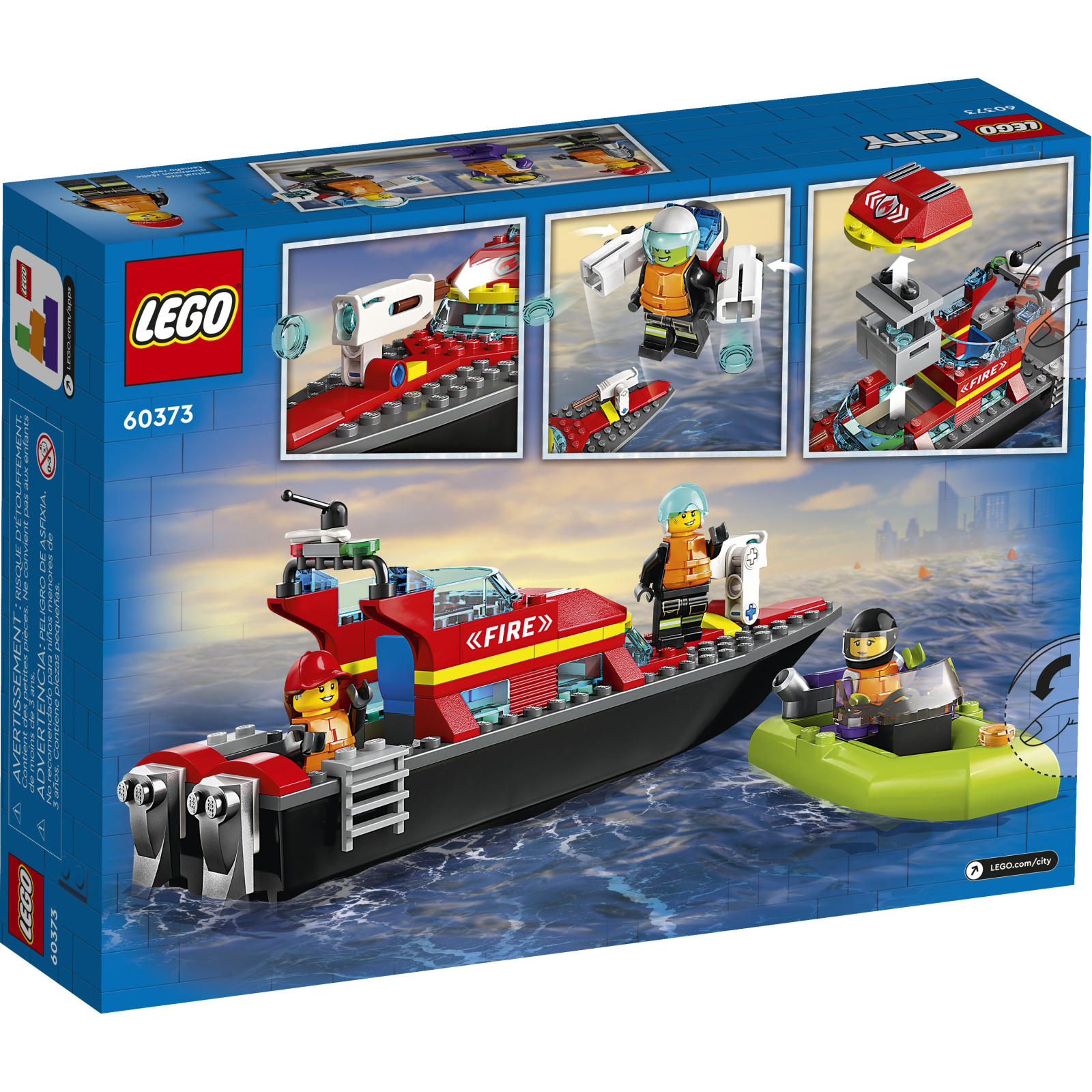 Конструктор LEGO City Човен пожежної бригади 144 деталі (60373) зображення 8