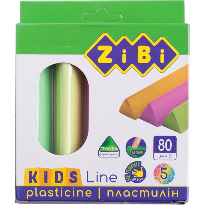 Пластилин ZiBi Неоновый 5 цветов 80 г (ZB.6229)