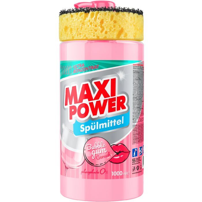 Средство для ручного мытья посуды Maxi Power Бабл Гам запаска 1000 мл (4823098411970)