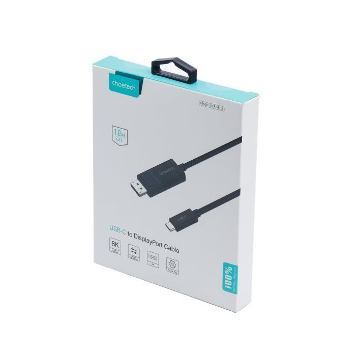Кабель мультимедийный USB-C to DisplayPort 1.8m 8K 30Hz Choetech (XCP-1803-BK) изображение 9