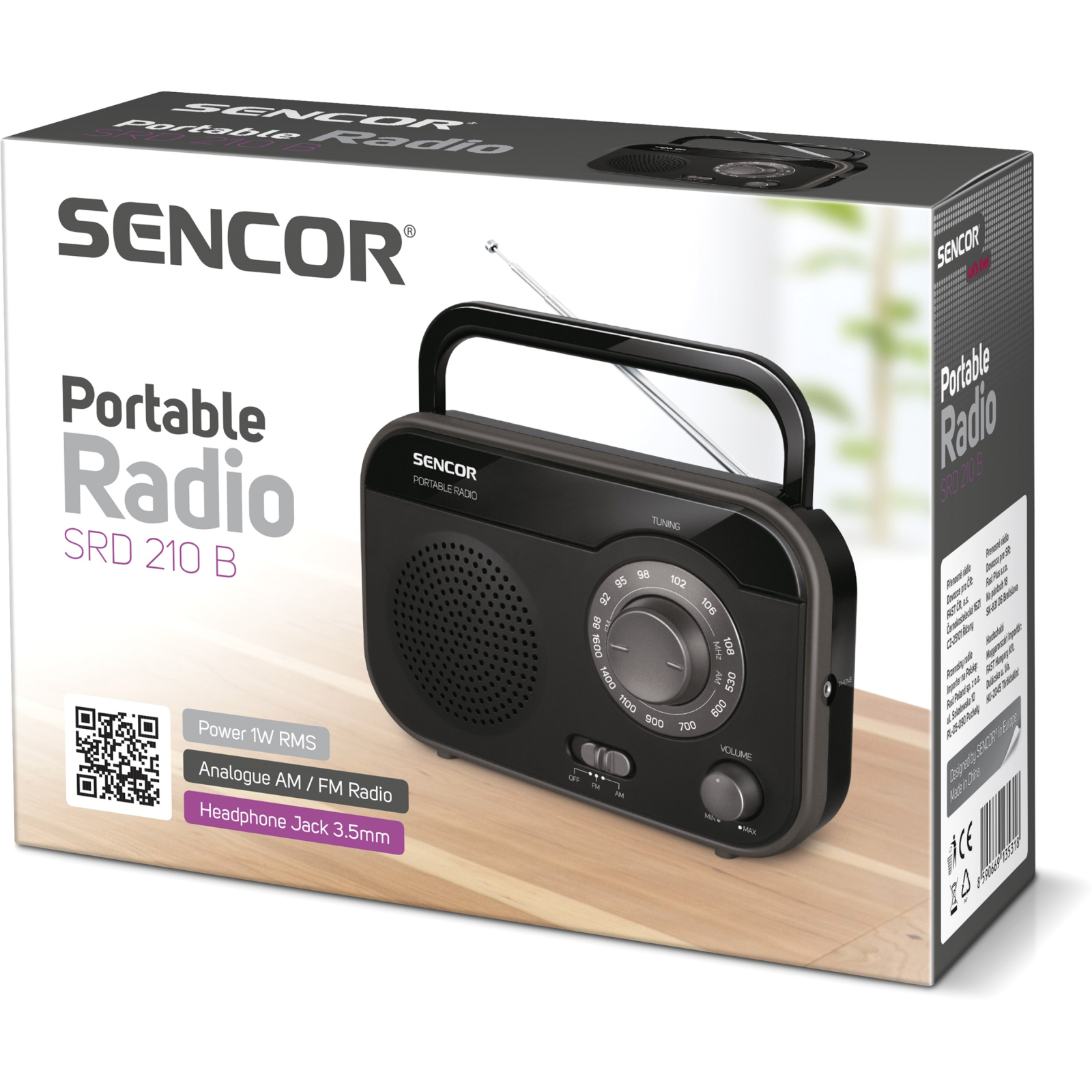 Портативний радіоприймач Sencor SRD 210 Black (35043173) зображення 2