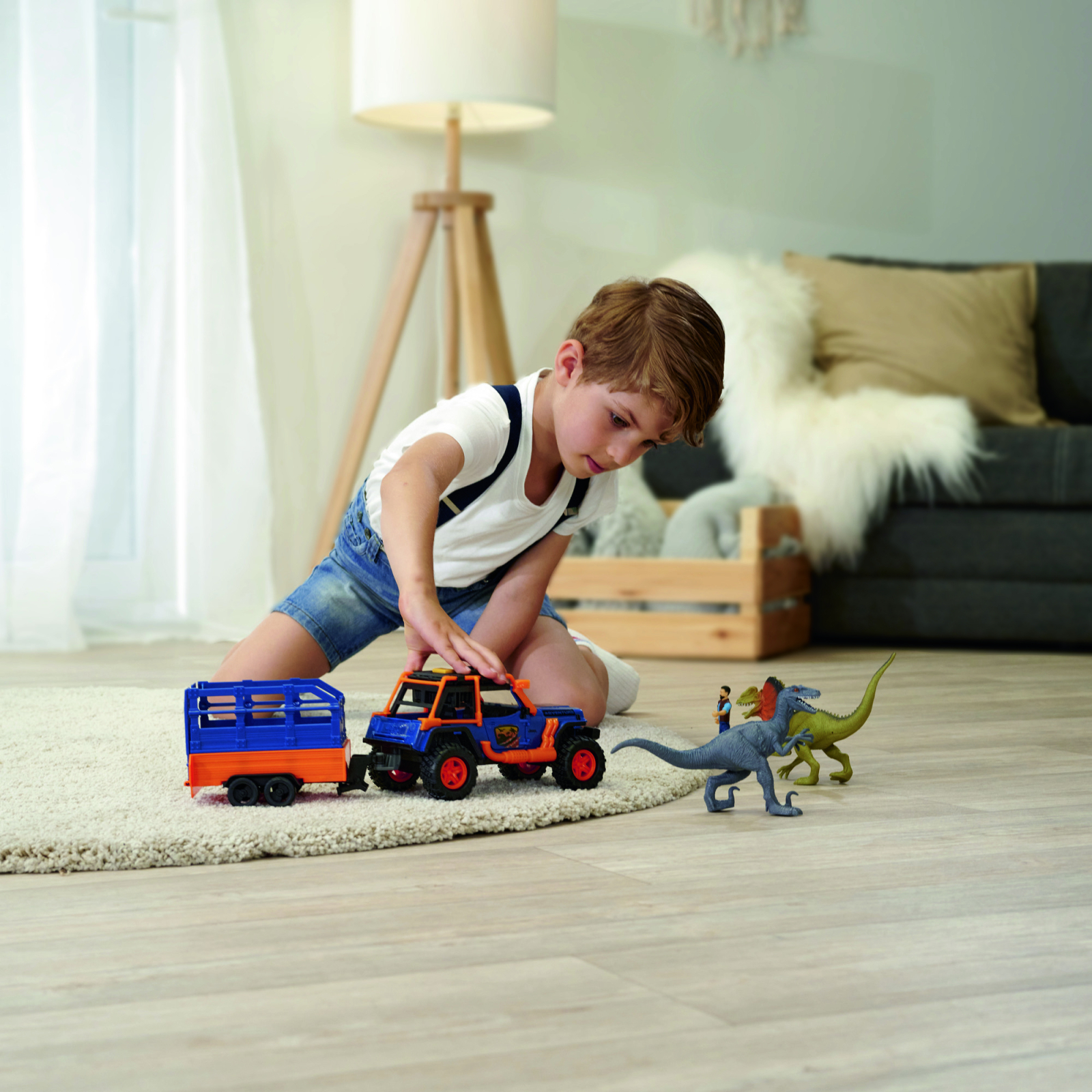 Игровой набор Dickie Toys Надзиратель динозавров с джипом 40 см, 2 динозаврами и фигуркой (3837024) изображение 6