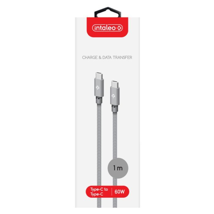 Дата кабель USB-C to USB-C 1.0m CBGNYTT1 60W Grey Intaleo (1283126559501) изображение 4