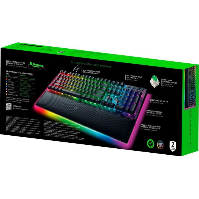 Клавиатура Razer BlackWidow V4 PRO Green Switch USB UA Black (RZ03-04680100-R3M1) изображение 7