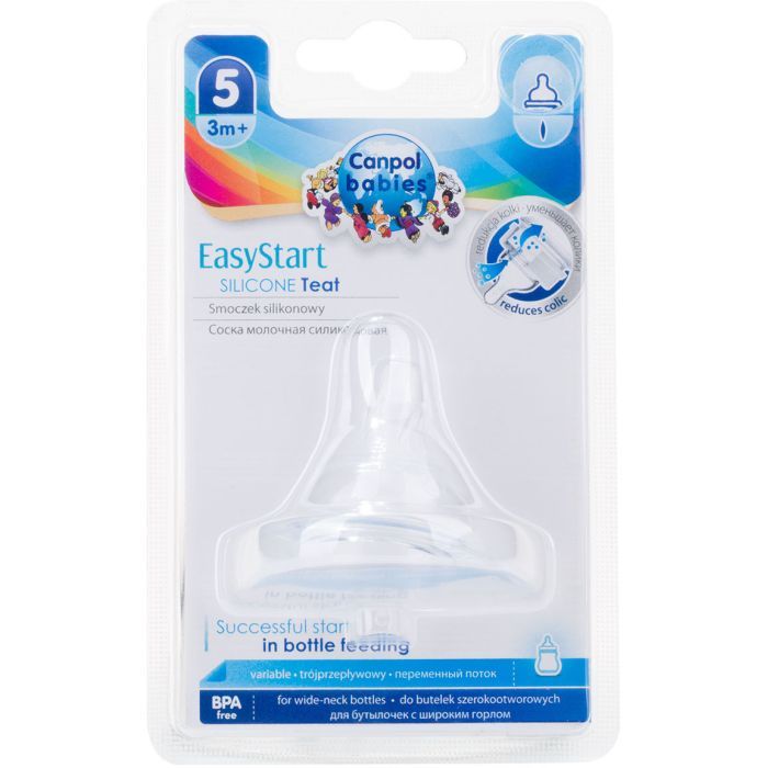 Соска Canpol babies EasyStart силиконовая с широким горлышком, 3-х позиционная 1 шт. (21/724) изображение 2