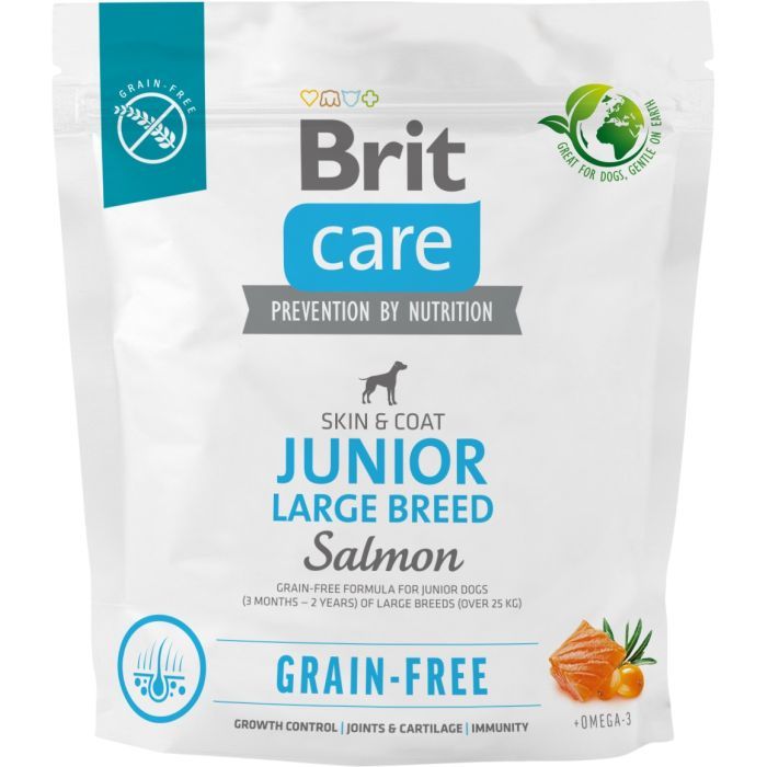 Сухий корм для собак Brit Care Dog Grain-free Junior Large Breed для великих порід з лососем 3 кг (8595602558872)