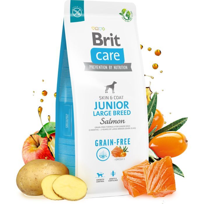 Сухий корм для собак Brit Care Dog Grain-free Junior Large Breed для великих порід з лососем 3 кг (8595602558872) зображення 2