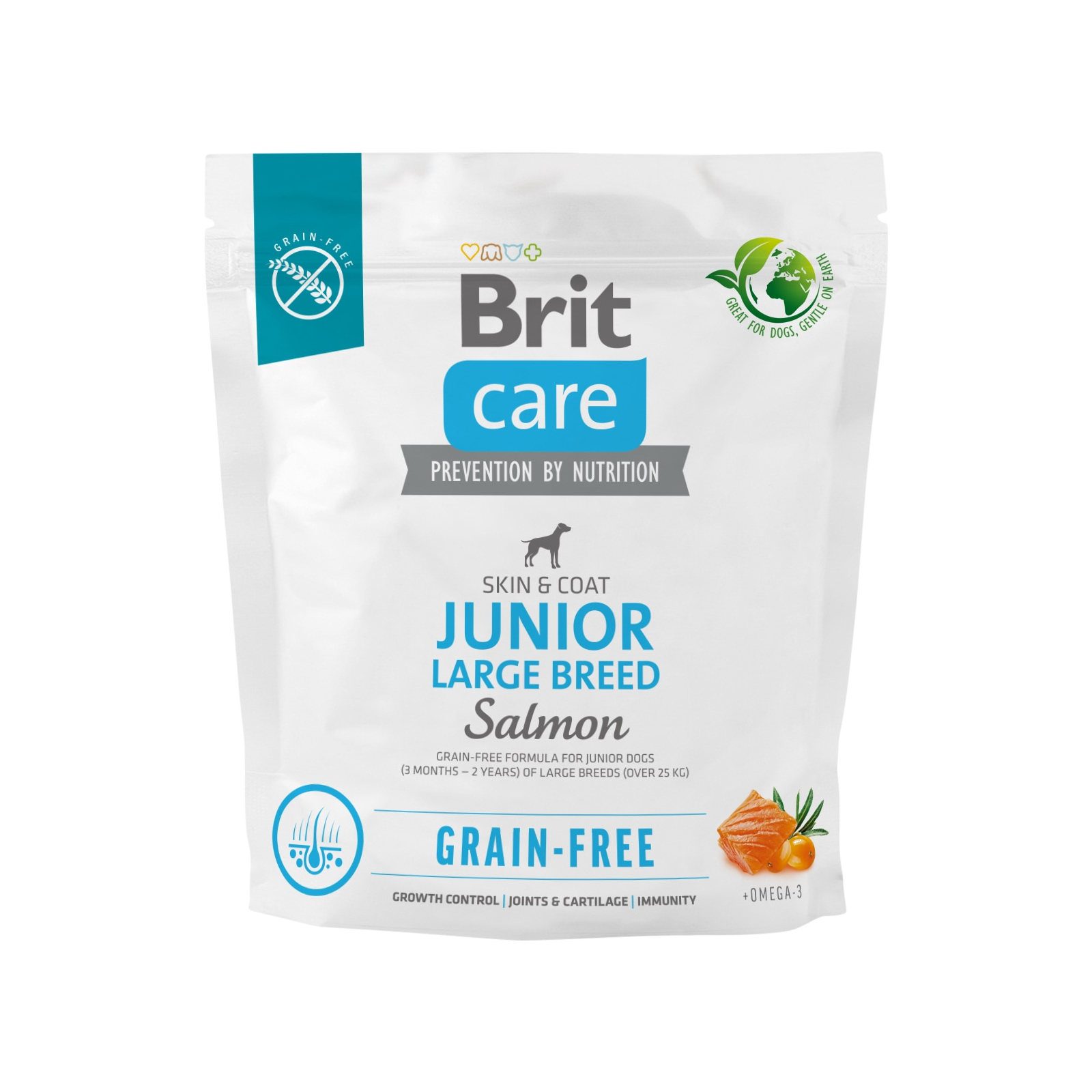 Сухой корм для собак Brit Care Dog Grain-free Junior Large Breed беззерновой с лососем 12 кг (8595602558865)
