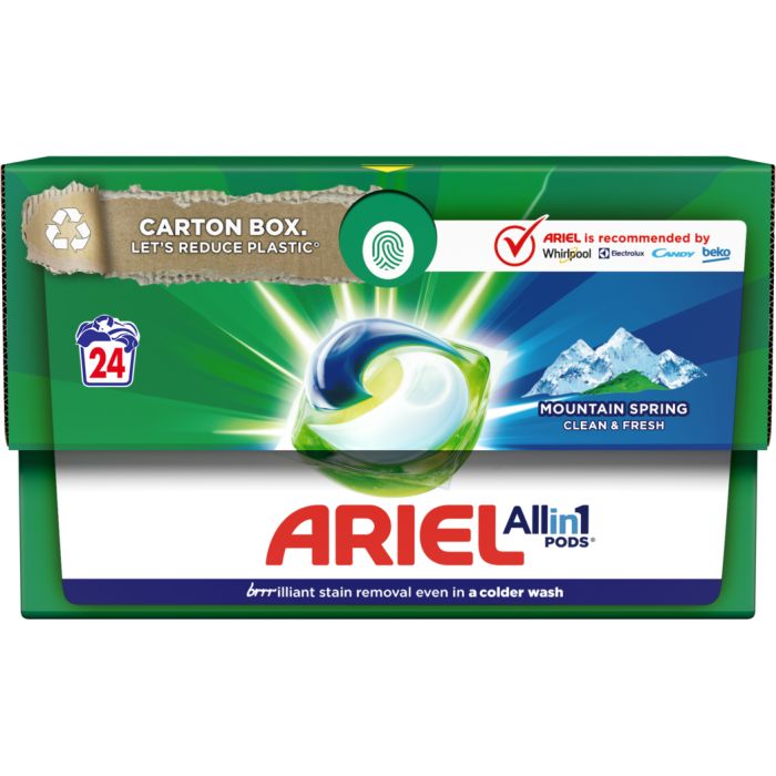 Капсулы для стирки Ariel Pods Все-в-1 Горный родник 24 шт. (8001090726667) изображение 2