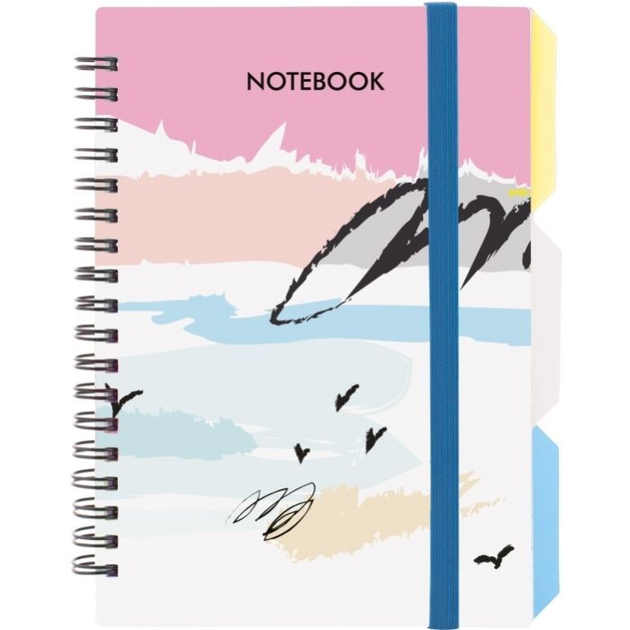 Блокнот Optima Desing 28, B6 з розділювачами 100 аркушів, клітинка (O20358-28)