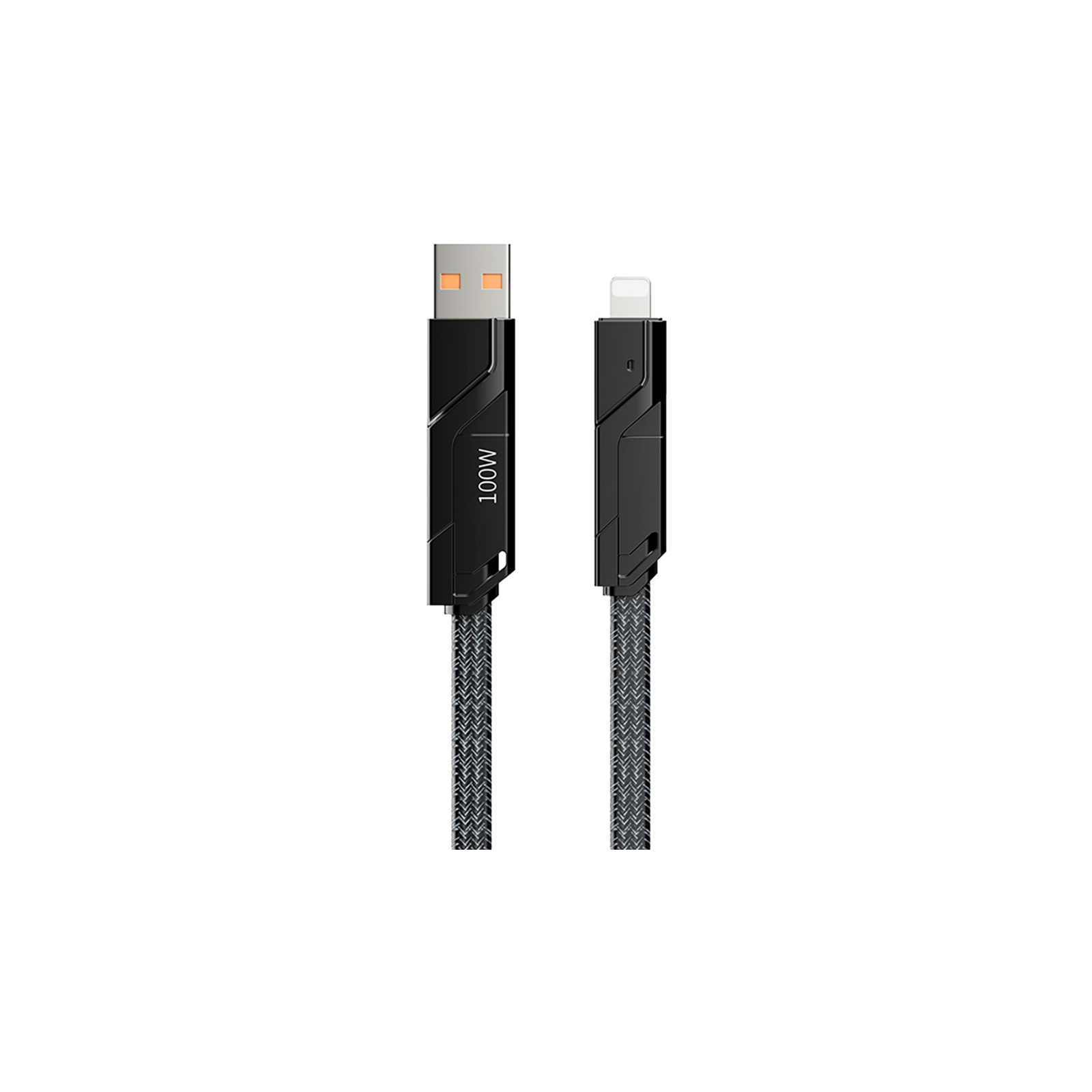 Дата кабель USB 2.0 AM/USB-C to Lightning + Type-C 1.5m PD-B96th Black Proda (PD-B96th-BK) изображение 2
