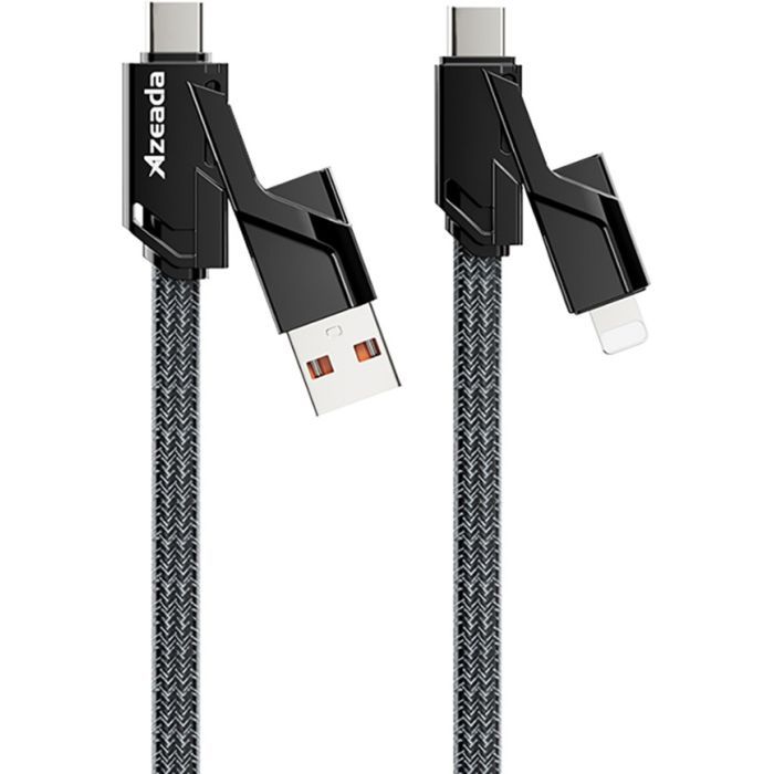 Дата кабель USB-C to USB-C + Lightning + USB-A 1.5m Black Proda (PD-B96th-BK) изображение 3