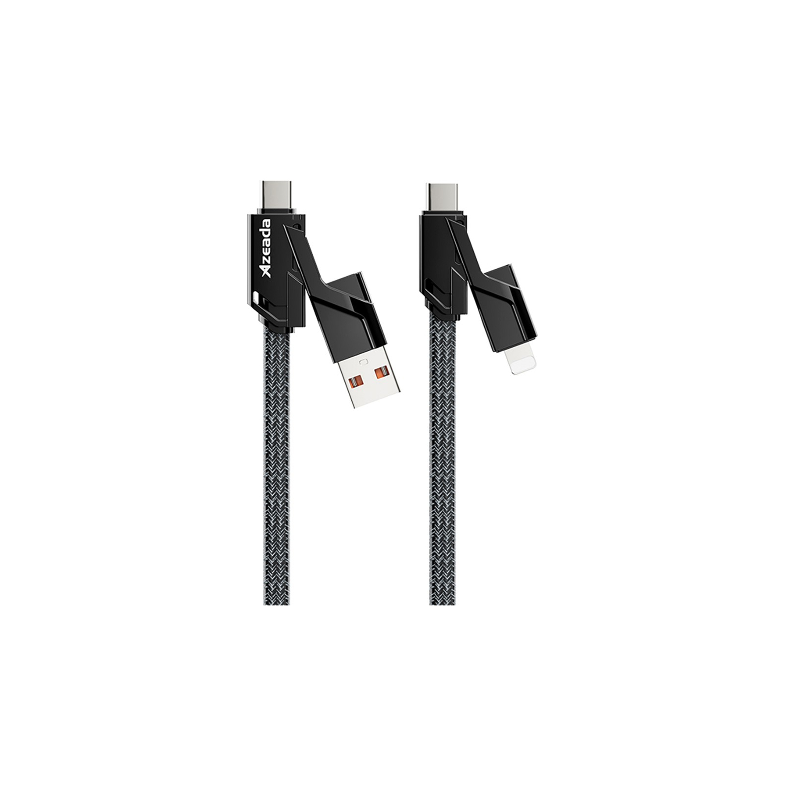 Дата кабель USB 2.0 AM/USB-C to Lightning + Type-C 1.5m PD-B96th Black Proda (PD-B96th-BK) изображение 3