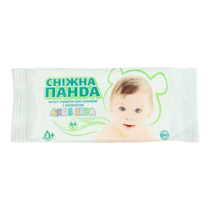 Детские влажные салфетки Сніжна Панда для младенцев Алоэ 64 шт. (4820144460463)