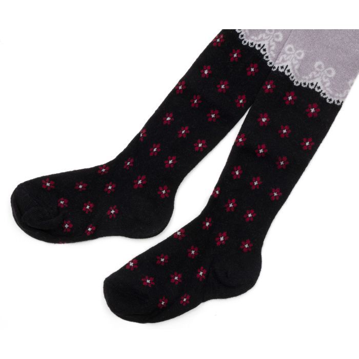 Колготки дитячі UCS Socks з квіточками (M0C0301-2289-86G-black) зображення 2