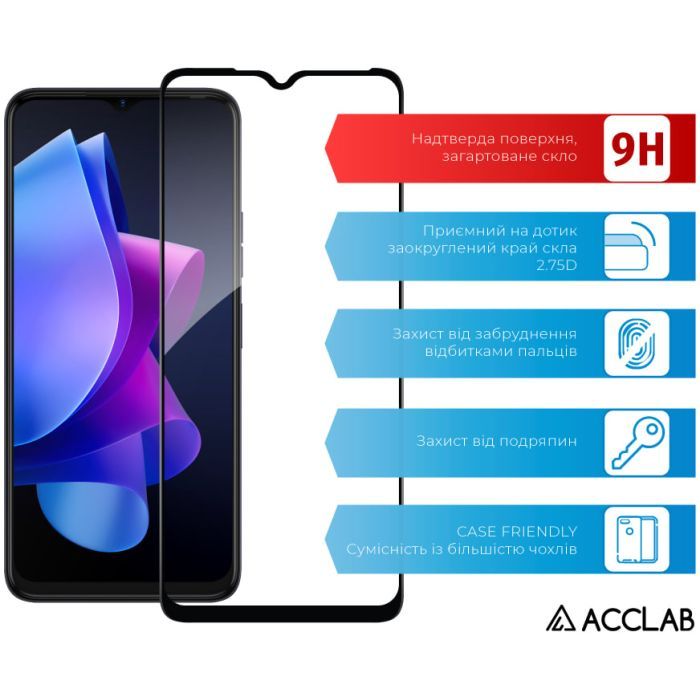 Скло захисне ACCLAB Full Glue Tecno Spark 10 (1283126580550) зображення 3