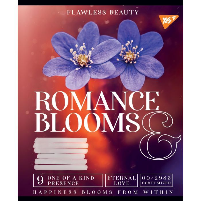 Зошит Yes А5 Romance blooms 96 аркушів, лінія (766509) зображення 4