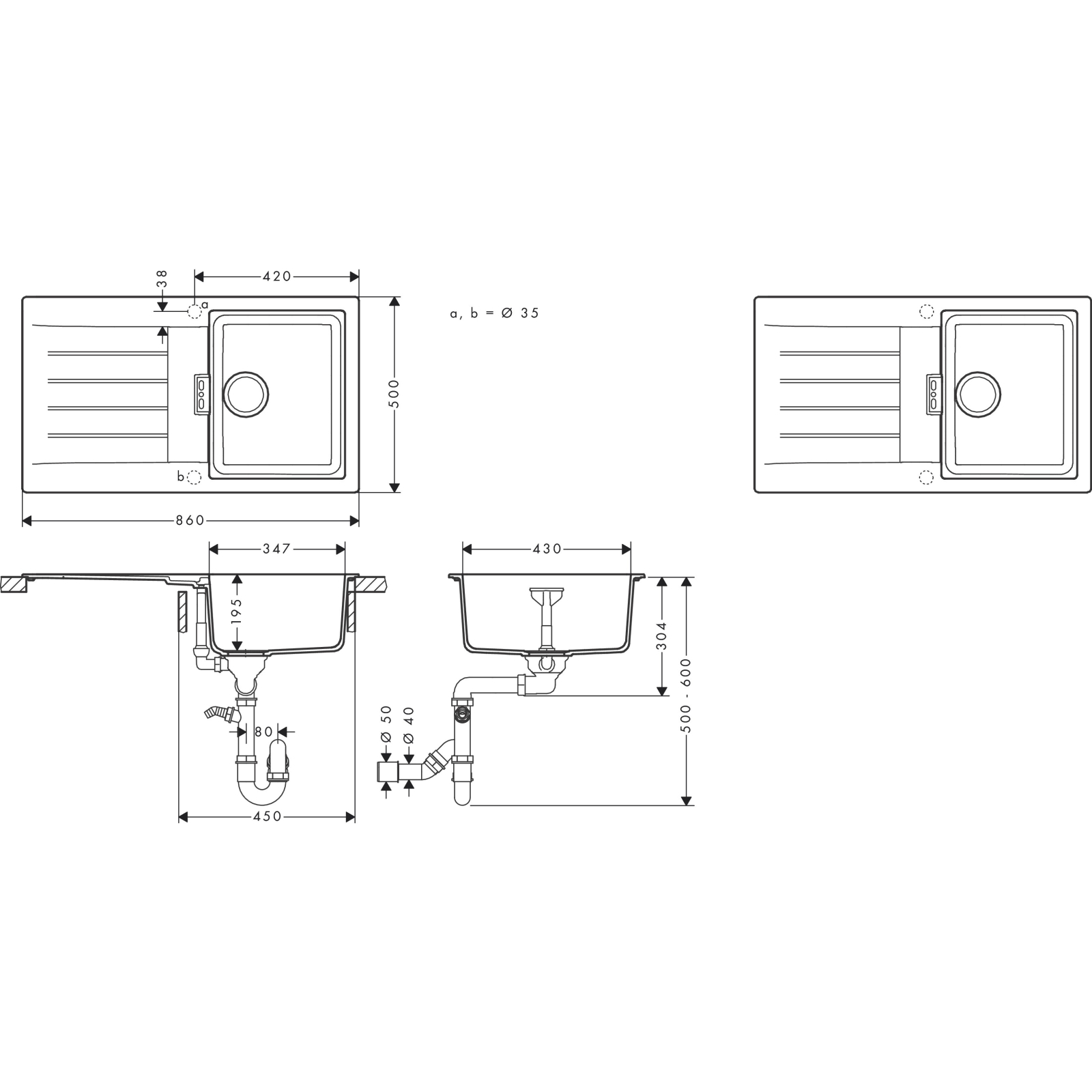 Мийка кухонна Hansgrohe S520-F345 (43356170) зображення 6