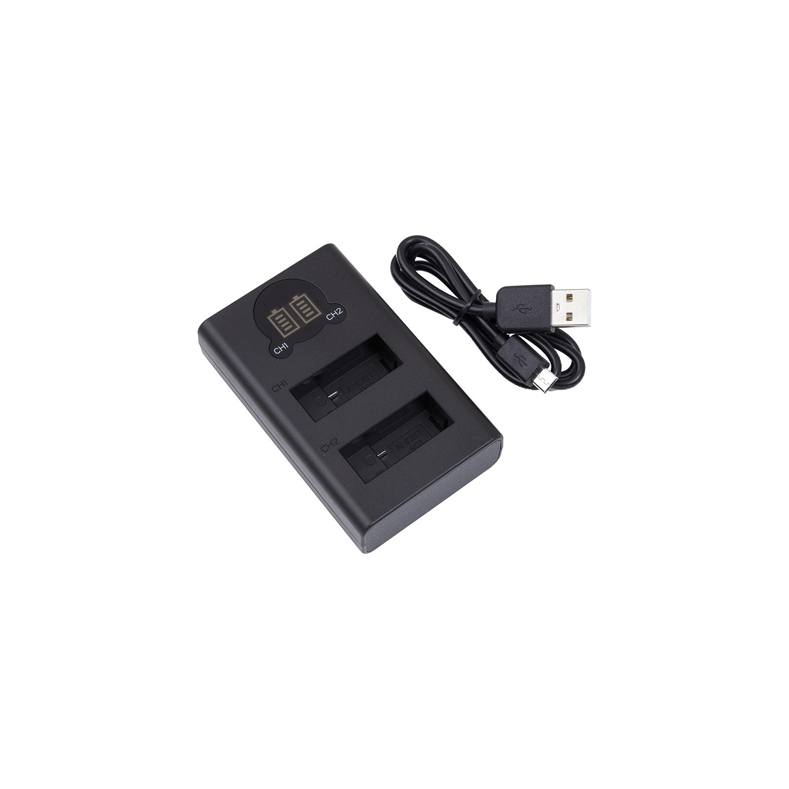 Зарядное устройство для фото PowerPlant GoPro DL-AHDBT901 with display 2 slots (CH980352) изображение 2