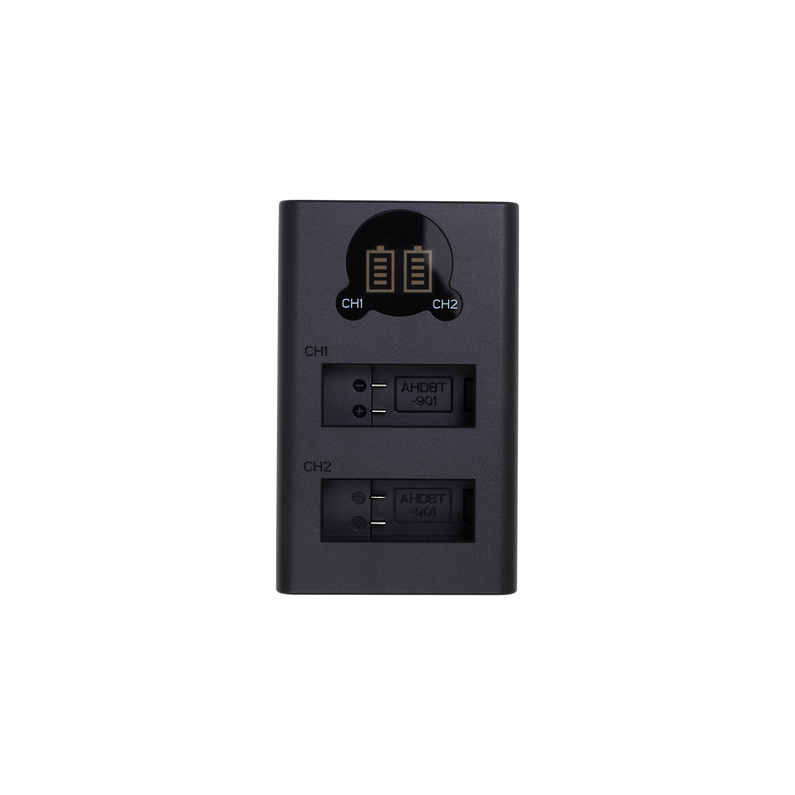 Зарядное устройство для фото PowerPlant GoPro DL-AHDBT901 with display 2 slots (CH980352)