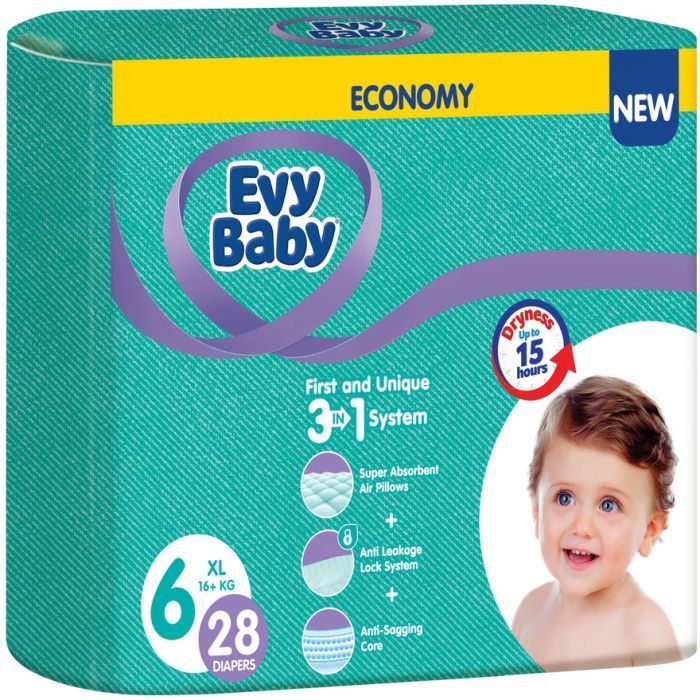 Подгузники Evy Baby XL Twin (16+ кг) 28 шт (8683881000233)