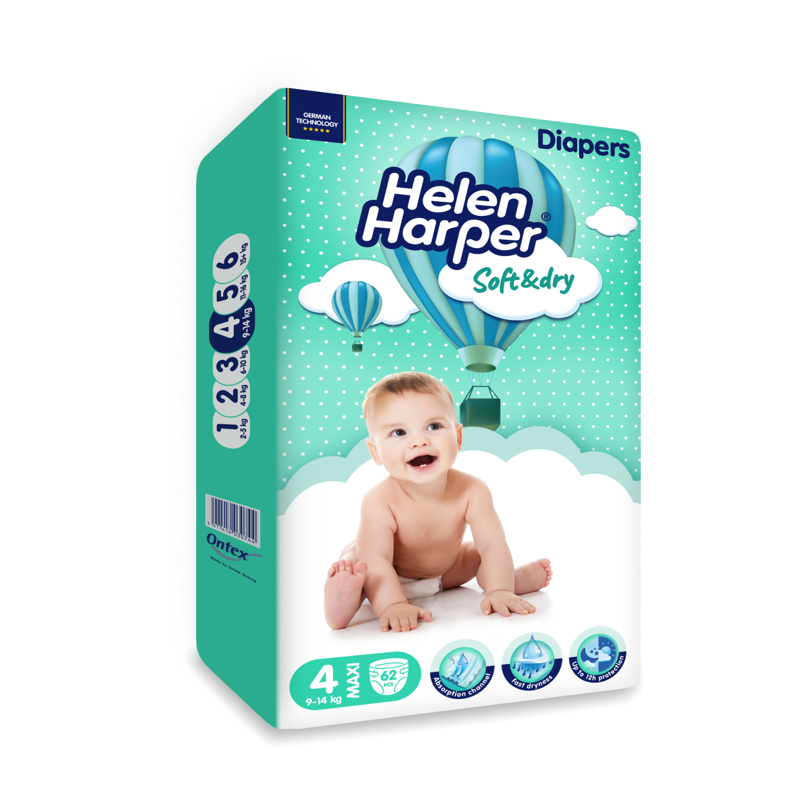 Підгузки Helen Harper Soft&Dry New Maxi Розмір 4 (9-14 кг) 46 шт (2316775) зображення 6