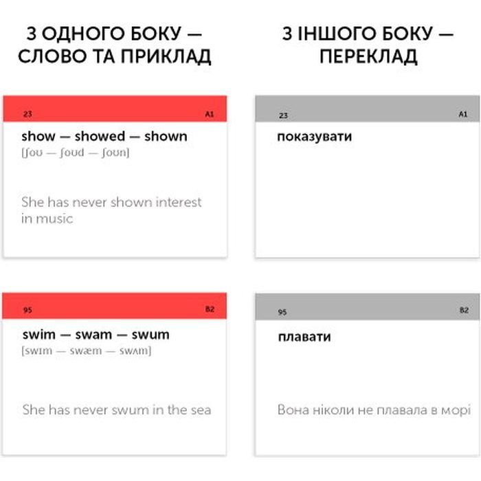 Навчальний набір English Student Картки для вивчення англійської мови Irregular Verbs, українська (591225952) зображення 2