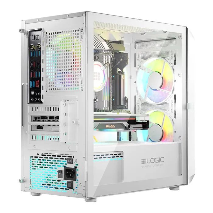 Корпус Logic concept PORTOS MESH+GLASS ARGB fans 3x120mm WHITE (AM-PORTOS-20-0000000-0002) изображение 10