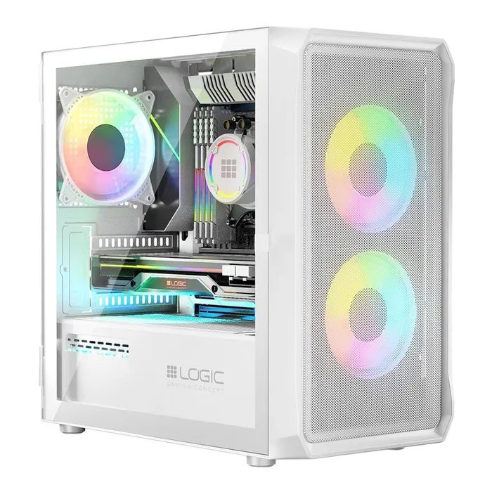 Корпус Logic concept PORTOS MESH+GLASS ARGB fans 3x120mm WHITE (AM-PORTOS-20-0000000-0002)