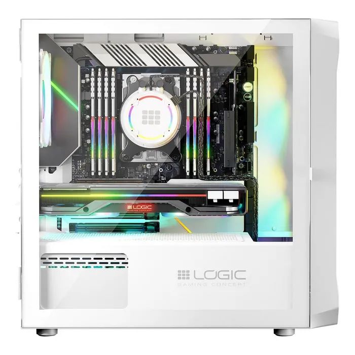 Корпус Logic concept PORTOS MESH+GLASS ARGB fans 3x120mm WHITE (AM-PORTOS-20-0000000-0002) изображение 6