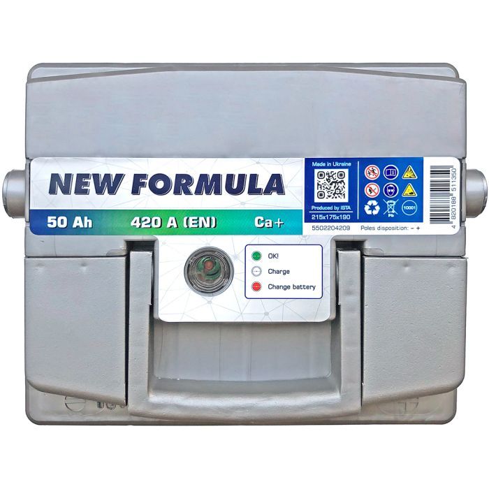 Аккумулятор автомобильный NEW FORMULA 50Ah Ев (-/+) 420EN (5502204209) изображение 4