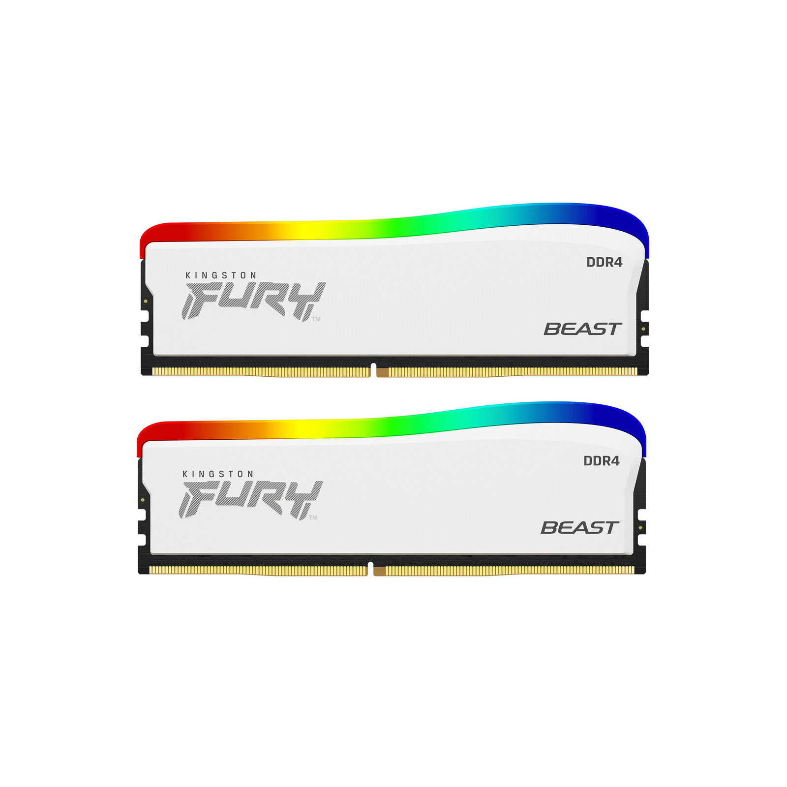 Модуль пам'яті для комп'ютера DDR4 32GB (2x16GB) 3600 MHz Beast White RGB SE Kingston Fury (ex.HyperX) (KF436C18BWAK2/32)