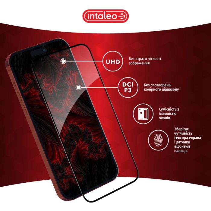 Стекло защитное Intaleo Full Glue Apple iPhone 15 Pro (1283126575440) изображение 4