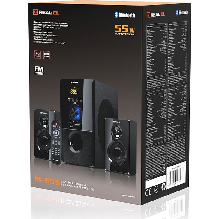 Акустическая система REAL-EL M-555 Black (EL121300013) изображение 7