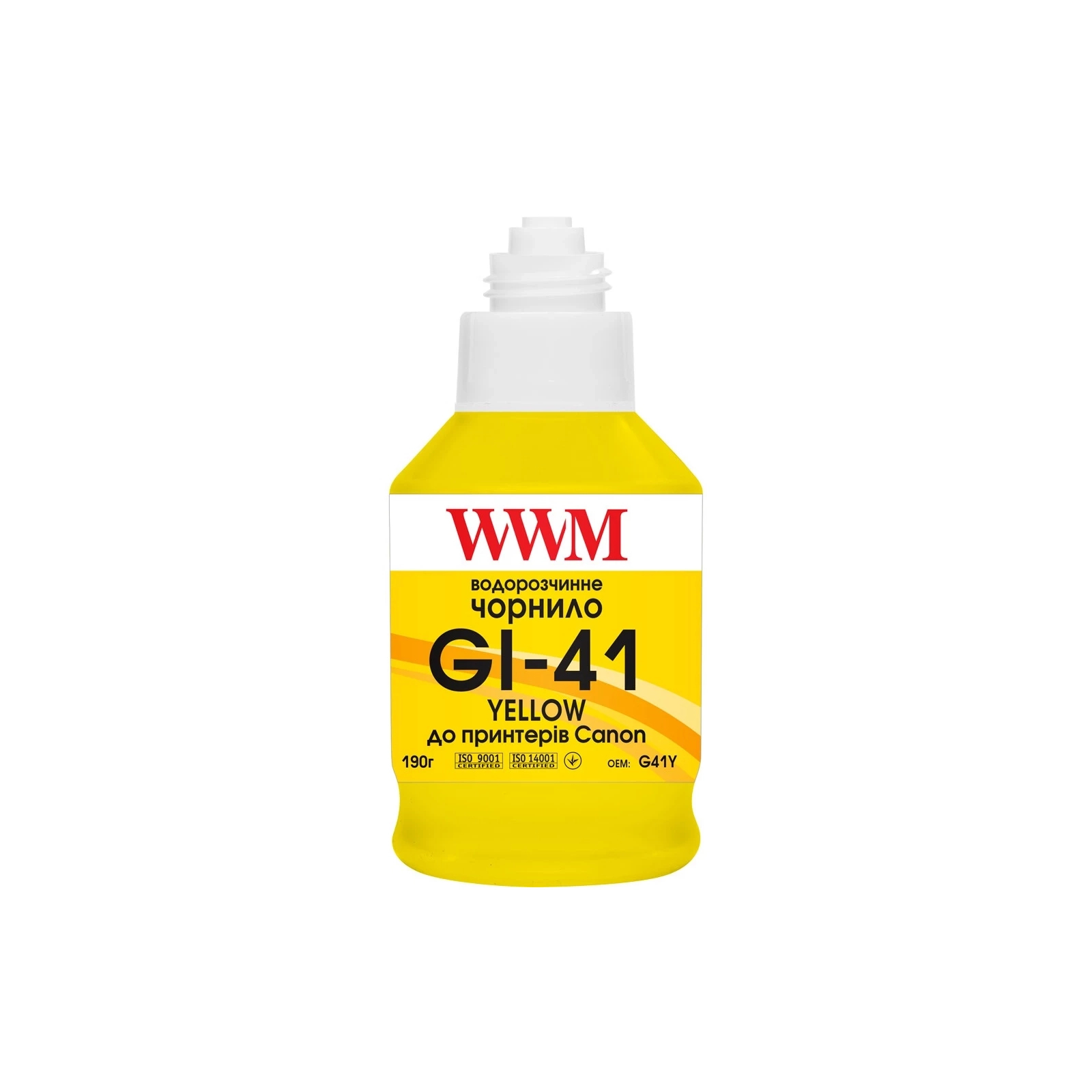 Чернила WWM Canon GI-41 для Pixma G2420/3420 190г Yellow (KeyLock) (G41Y) изображение 2