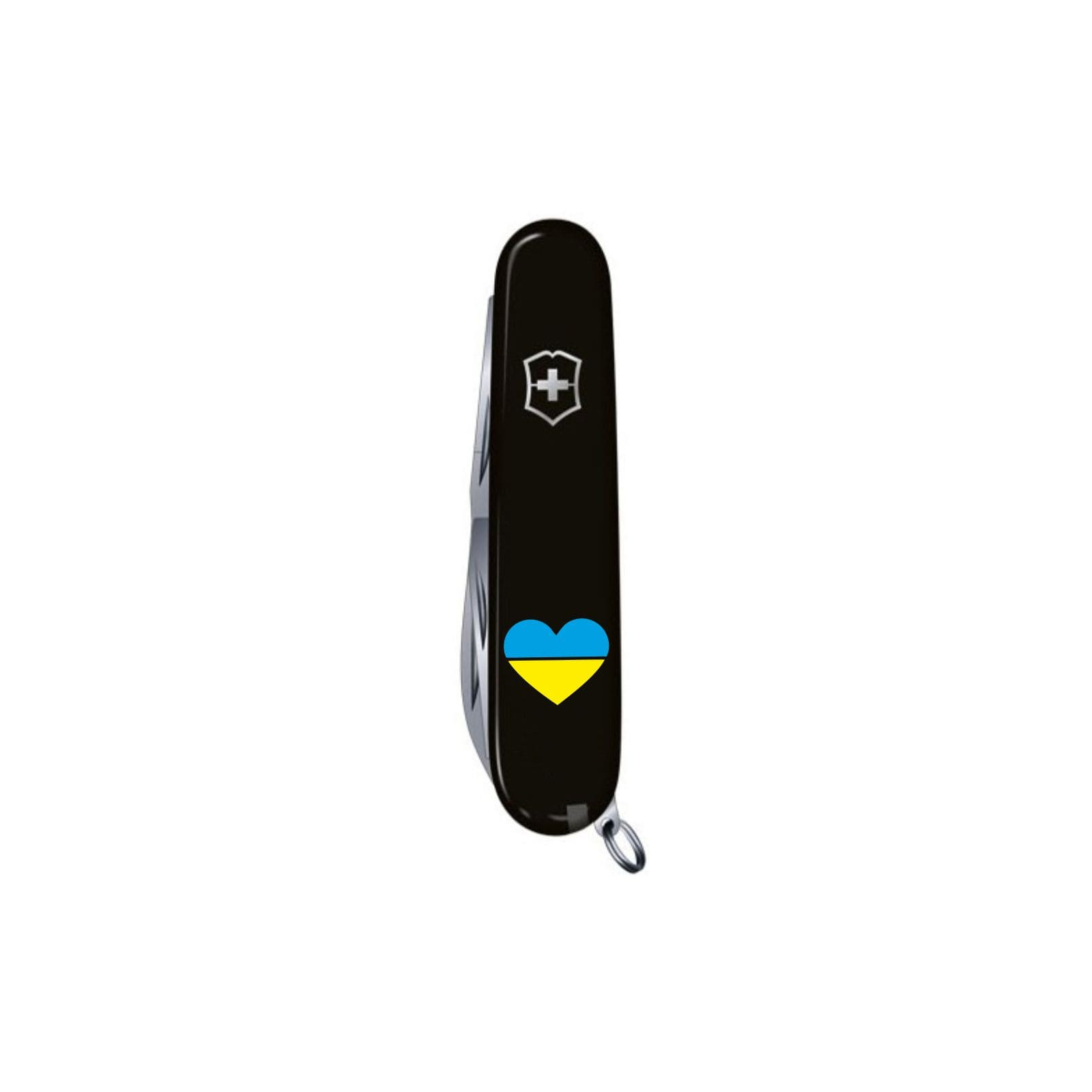 Нож Victorinox Huntsman Ukraine 91 мм Чорний Тризуб готичний білий (1.3713.3_T0630u) изображение 5