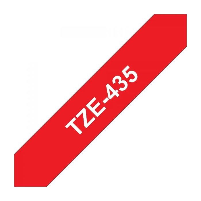 Стрічка для принтера етикеток UKRMARK B-T435P, ламінована, 12мм х 8м, white on red, аналог TZe435 (900784) зображення 3