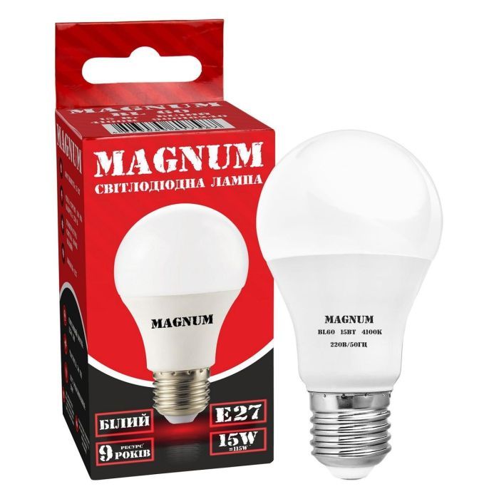 Лампочка MAGNUM BL 60 15 Вт 4100K 220В E27 (90018240) изображение 2