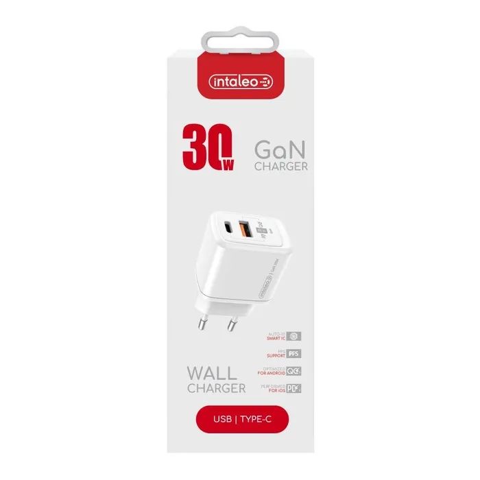 Зарядний пристрій Intaleo 30W GAN USB-C PD+USB-A QC 3.0 white (1283126578274) зображення 7
