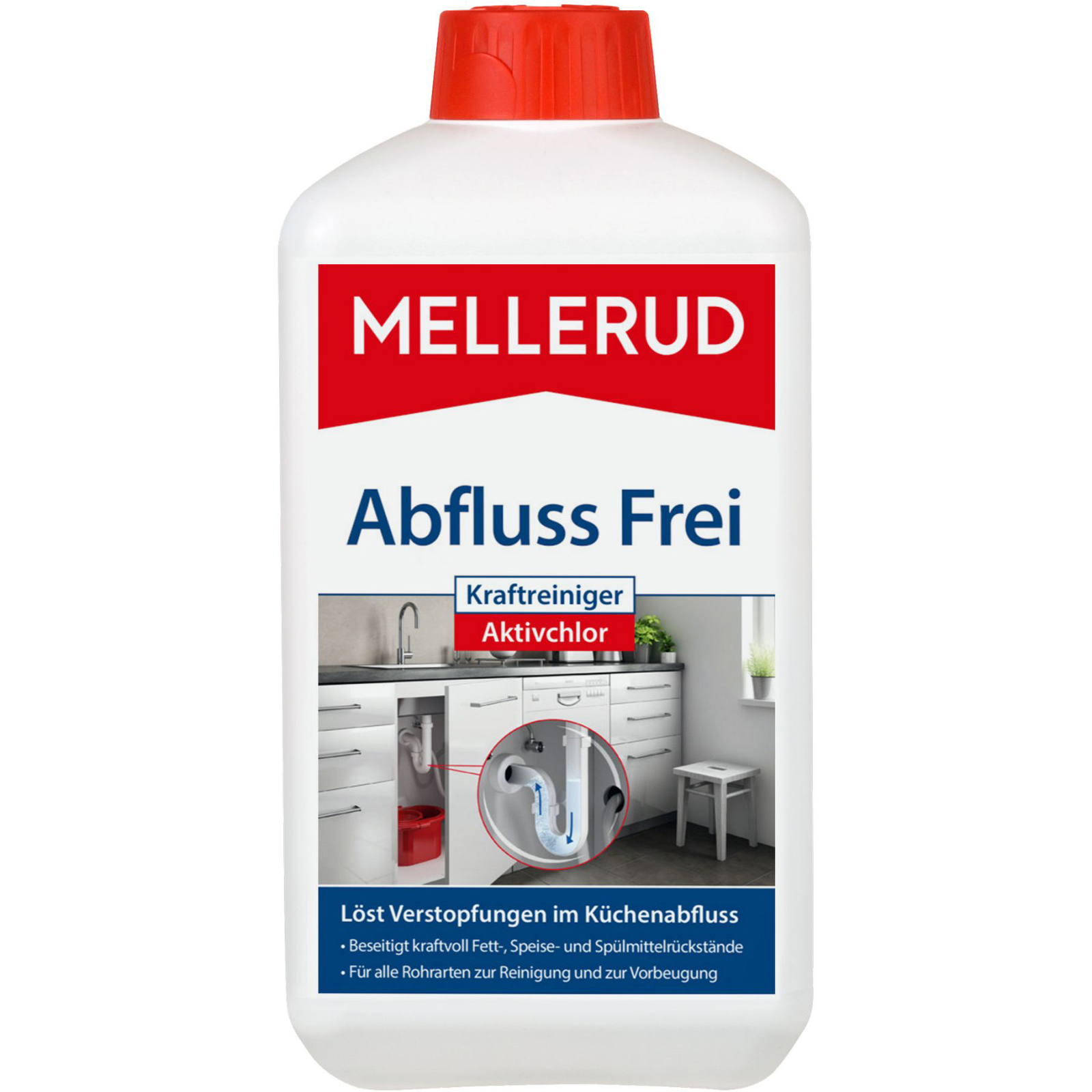 Средство для прочистки труб Mellerud Для очищения кухонных труб с активным хлором 1 л (4004666009168)