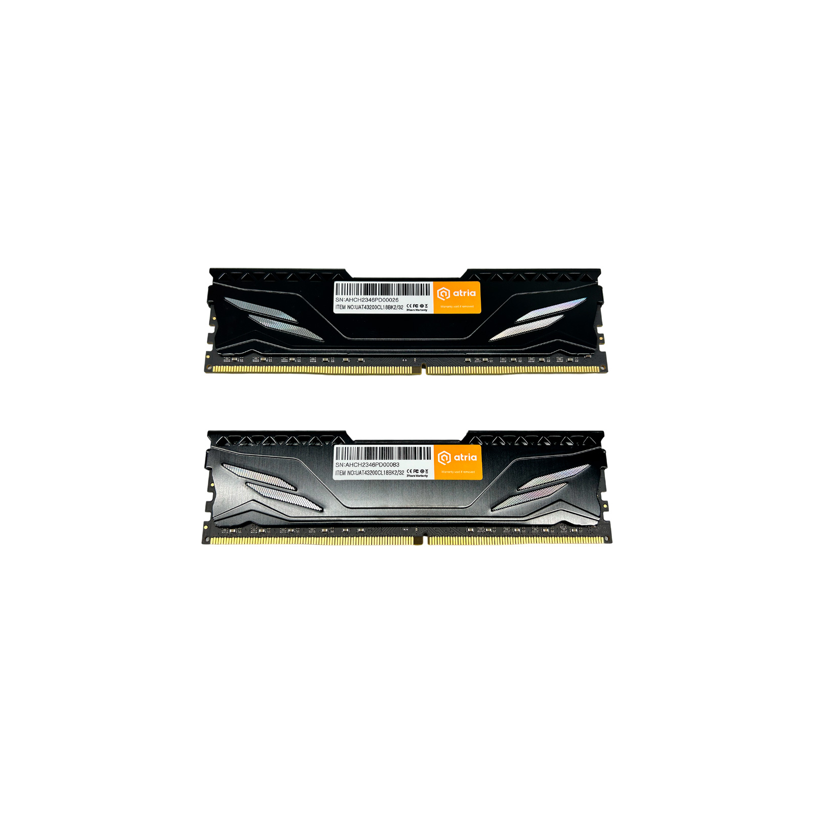 Модуль пам'яті для комп'ютера DDR4 32GB (2x16GB) 3200 MHz Fly Black ATRIA (UAT43200CL18BK2/32) зображення 2