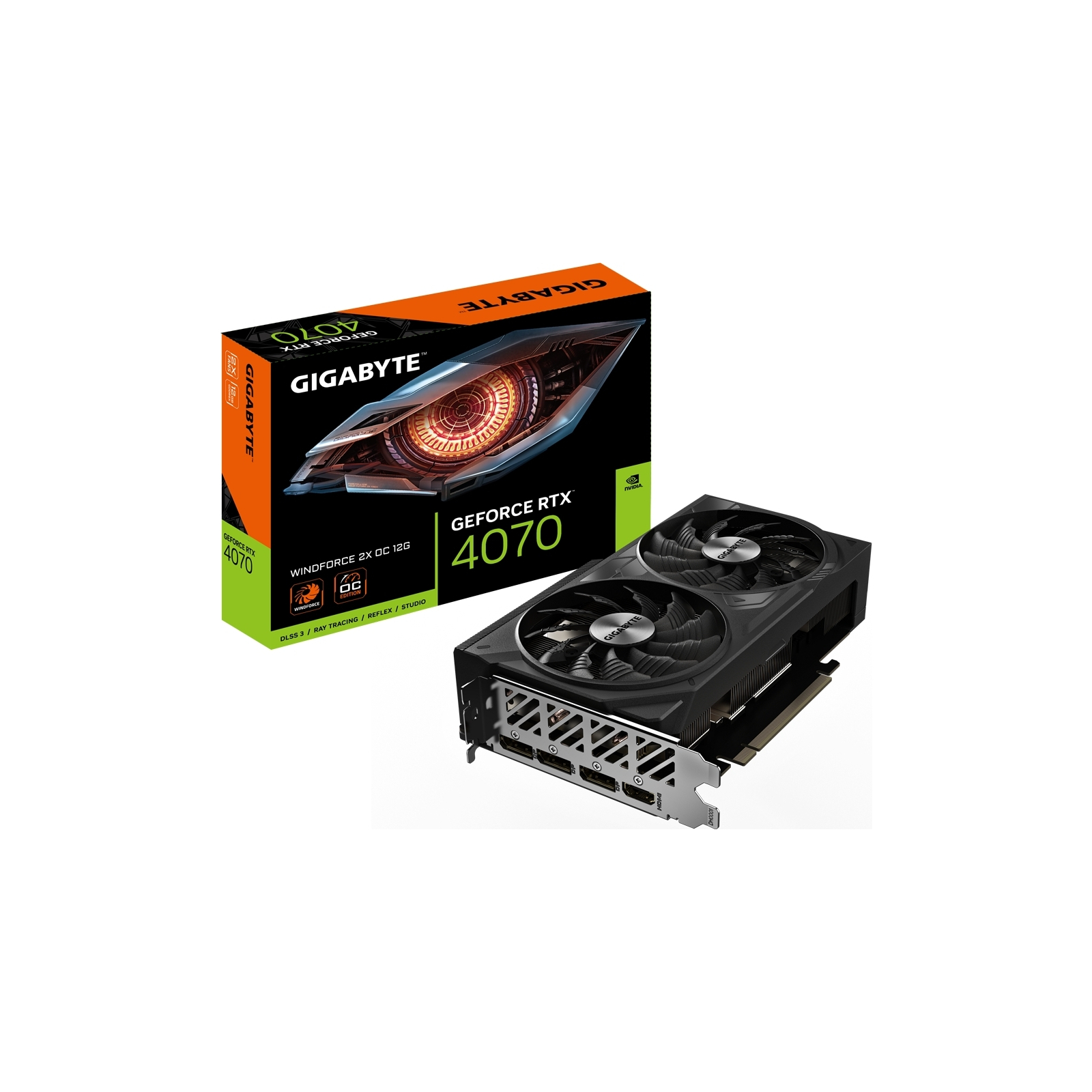 Видеокарта GIGABYTE GeForce RTX4070 12Gb WINDFORCE OC (GV-N4070WF2OC-12GD) изображение 8