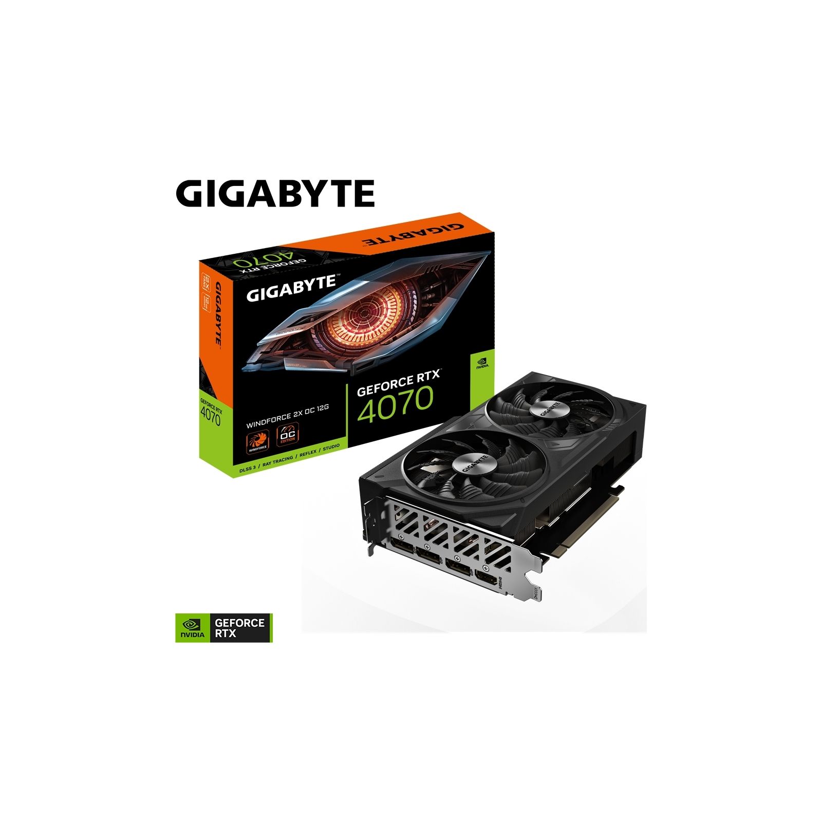 Видеокарта GIGABYTE GeForce RTX4070 12Gb WINDFORCE OC (GV-N4070WF2OC-12GD) изображение 9