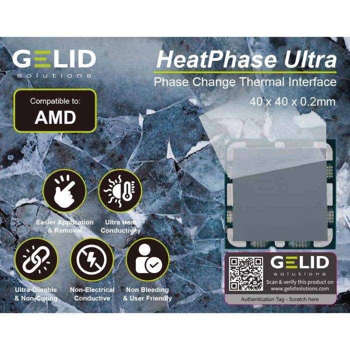 Термопрокладка Gelid Solutions HeatPhase Ultra for AMD CPU (PH-GC-01-A) зображення 2