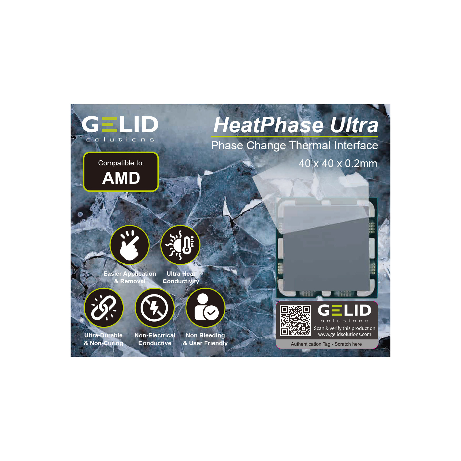 Термопрокладка Gelid Solutions HeatPhase Ultra for AMD CPU (PH-GC-01-A) изображение 2