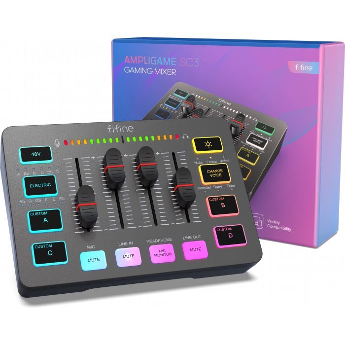 Мікшерний пульт Fifine Sound Card Black (SC3) зображення 4