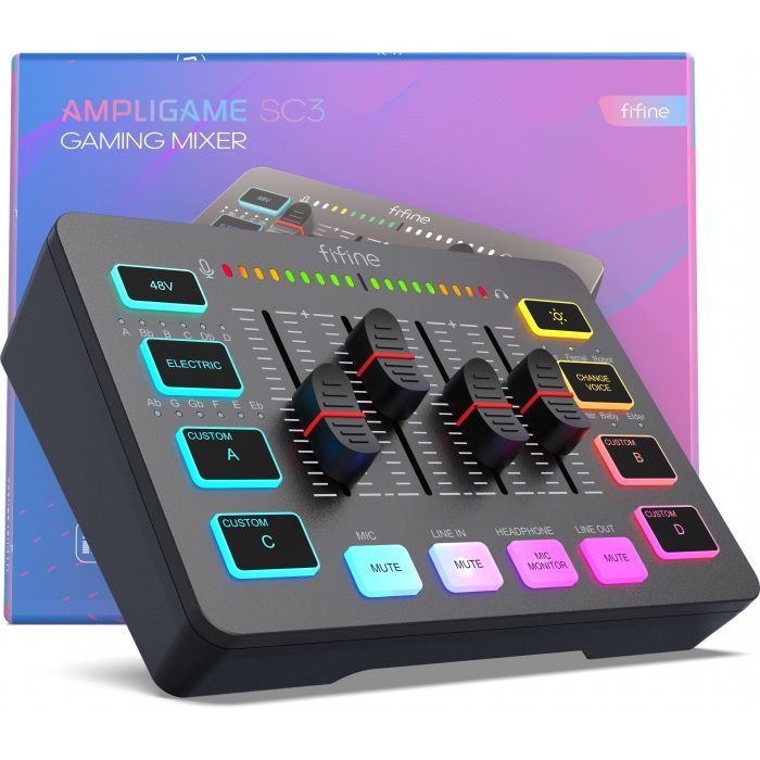 Мікшерний пульт Fifine Sound Card Black (SC3) зображення 5