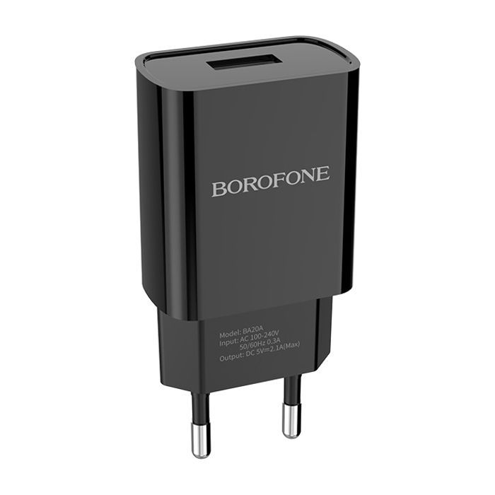 Зарядное устройство BOROFONE BA20A Sharp single port charger set (Micro) Black (BA20AMB) изображение 3